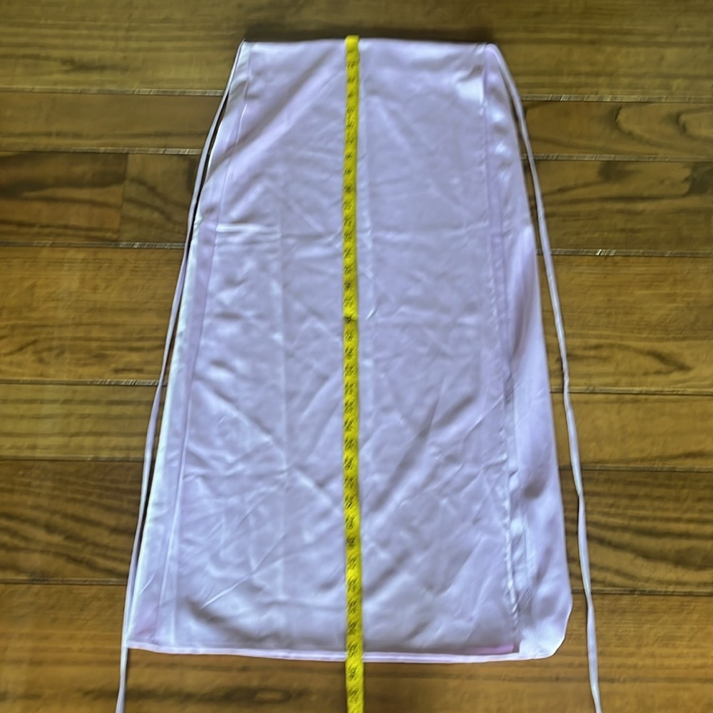 Nasty Gal Lavender Strappy Satin High Waisted Midi Skirt New With Tag Size 10 - Picture 8 of 11